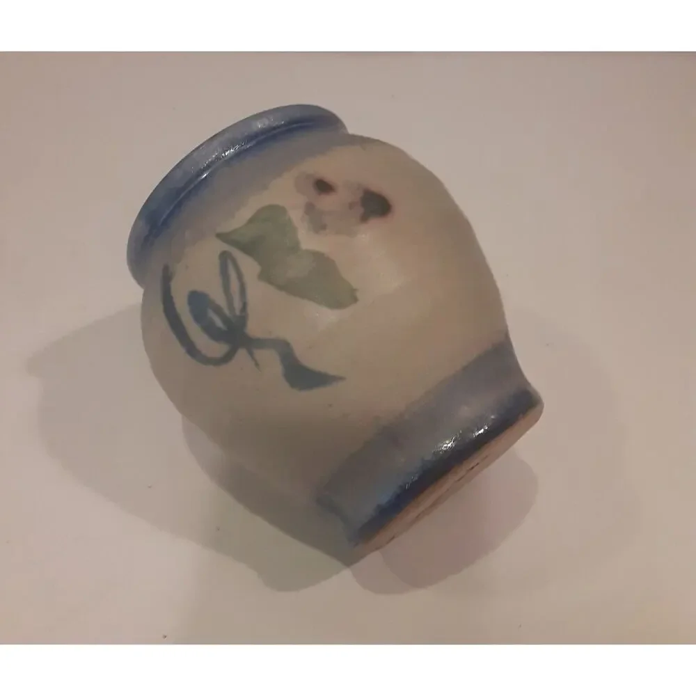 Artist Signed Benner Pottery Vase Blues & Greens Versatile Decor